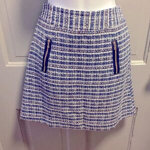 Ann Taylor Loft Navy and White Tweed Skirt